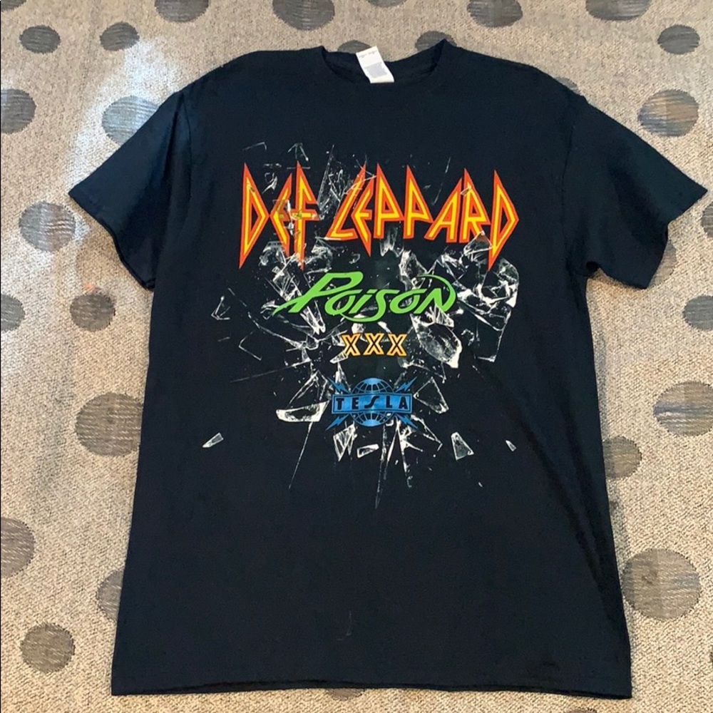 Def Leppard poison Tesla 2017 tour shirt